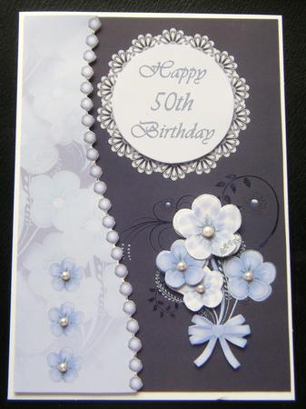 50th Birthday with Floral Border Feature by Charlie Angel