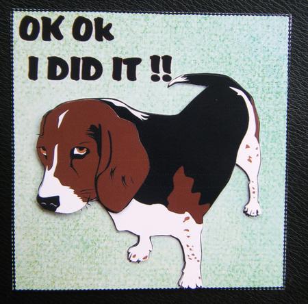 Ok Ok I Did It Beagle Quick Card by Charlie Angel