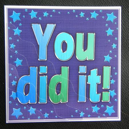 You Did It! Metallic Quick Card with Wavy Corner Side Stacke by Charlie Angel