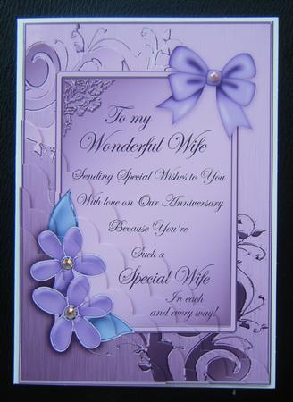 Metallic Anniversary Wife Quick Card Corner Side Stacker by Charlie Angel