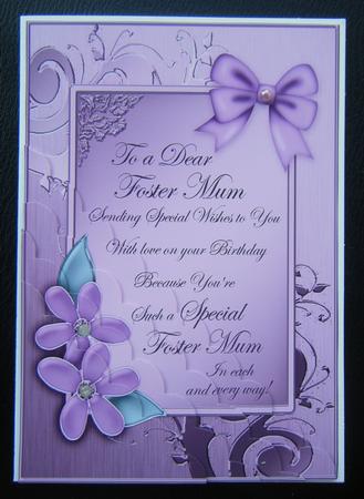 Foster Mum Birthday Quick Card Corner Side Stacker by Charlie Angel