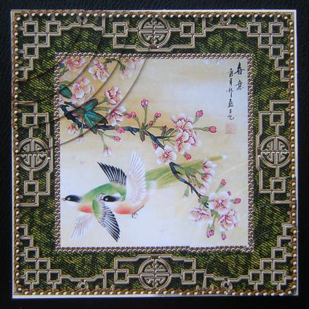Oriental Birds 2 6 Inch Duo Corner Stack Card Front by Charlie Angel