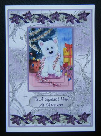 Westie Decorating the Tree - Special Mum by Charlie Angel