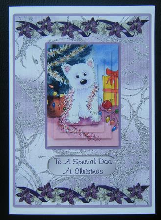 Westie Decorating the Tree - Special Dad by Charlie Angel