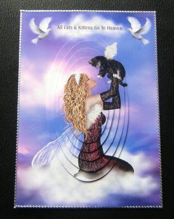 All Cats & Kittens Go to Heaven A5 Oval Pyramid Card by Charlie Angel