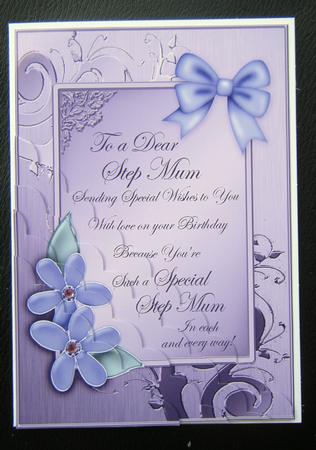 Step Mum Birthday Quick Card Corner Side Stacker by Charlie Angel