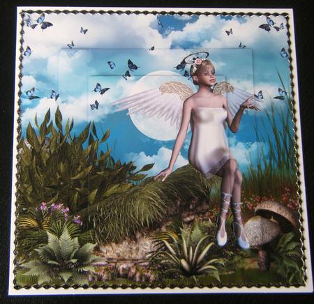 Butterflies & Angels Fairy Scene Birthday Card by Charlie Angel