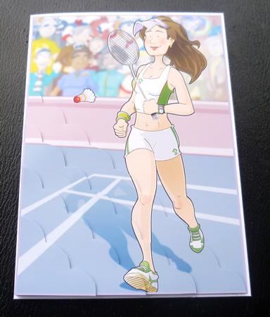 Badminton Lady A4 by Charlie Angel