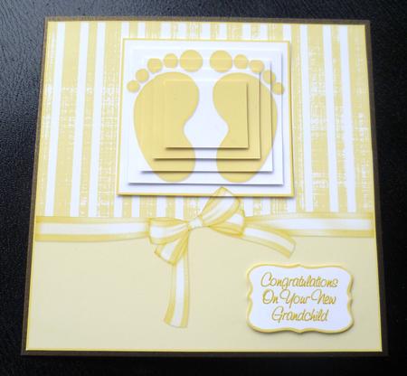 Baby Feet Pyramid Neutral New Baby Card by Charlie Angel