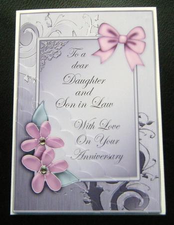 Metallic Anniversary Daughter Quick Card Corner Side Stacker by Charlie Angel