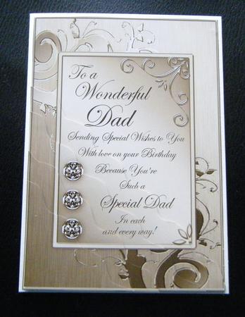 Dad Birthday Metallic Greeting Corner Side Stacker by Charlie Angel