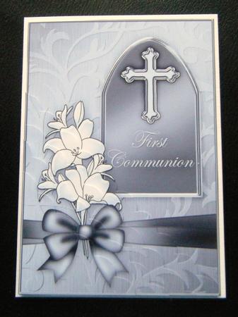 1st Communion Metallic Quick Card Corner Side Stacker by Charlie Angel