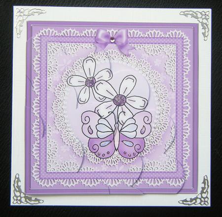 Fluttery Butterfly Shell Edged Corner Side Stacker by Charlie Angel