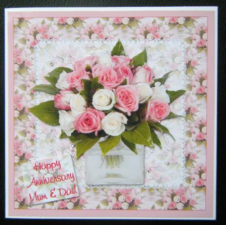 Pink & White Rose Posy Square Step by Step by Charlie Angel