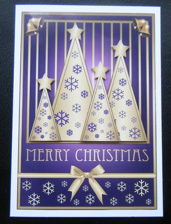 Snowflakes Christmas Trees Decoupage Purple by Charlie Angel