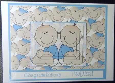 Twin Boys Card Front and Layers by Charlie Angel