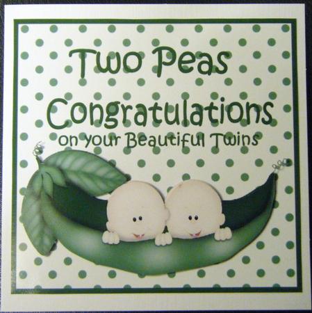 Two Peas - Twins Card Front by Charlie Angel
