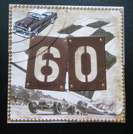 Vintage Racing Age 60 6inch Duo Corner Stacker by Charlie Angel