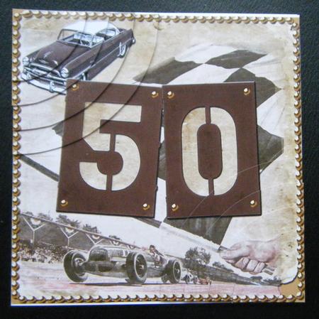 Vintage Racing Age 50 6inch Duo Corner Stacker by Charlie Angel