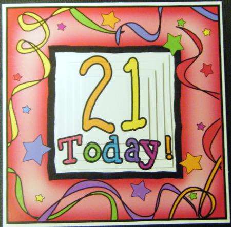21st Birthday Quick Card with Pyramage by Charlie Angel