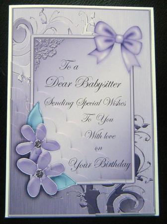 Babysitter Birthday Quick Card Corner Side Stacker by Charlie Angel