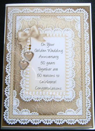 A5 Golden Wedding Quick Card Scalloped Corner Side Stacker by Charlie Angel