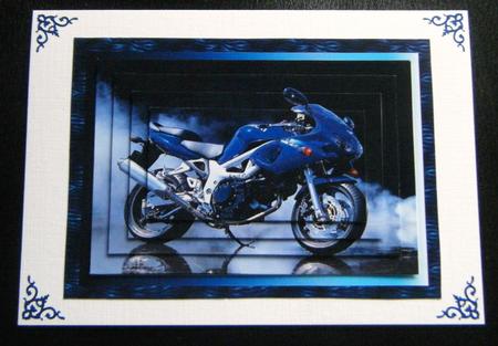 Blue Sports Bike Pyramid by Charlie Angel