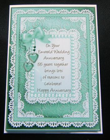 A5 Emerald Wedding Quick Card Scalloped Corner Side Stacker by Charlie Angel