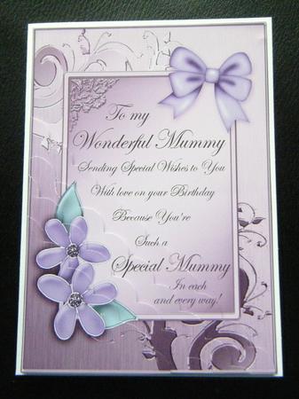 Mummy Birthday Quick Card Corner Side Stacker by Charlie Angel
