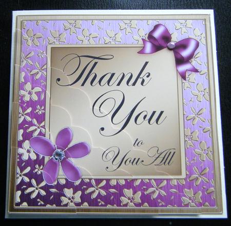 Floral Elegance Thank You Scallop Corner Side Stacker by Charlie Angel