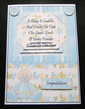 Beautiful Baby Boy Pyramid Card Front by Charlie Angel