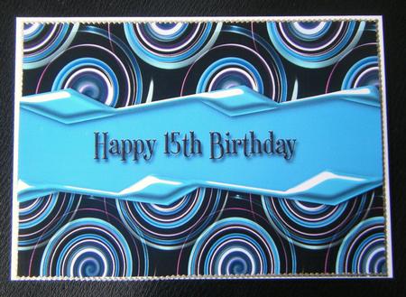 Blue Swirl Teenager Contemporary Card Front by Charlie Angel