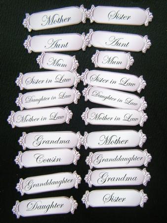 Female Metallic Relations Greetings Text Plates by Charlie Angel