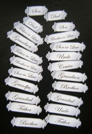 Male Metallic Relations Greetings Text Plates by Charlie Angel