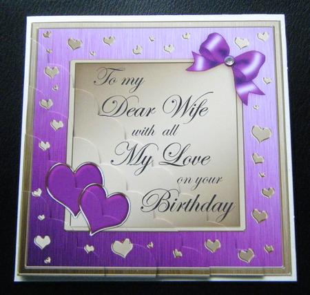 Wife Birthday with Scallop Corner Side Stacker Topper by Charlie Angel