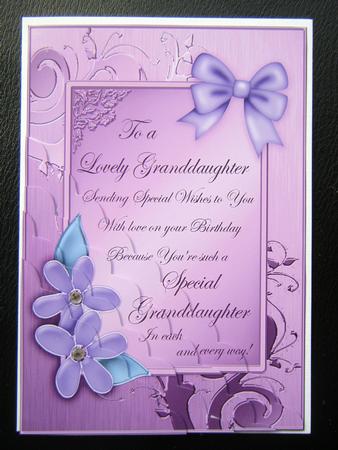 Granddaughter Birthday Quick Card Corner Side Stacker by Charlie Angel