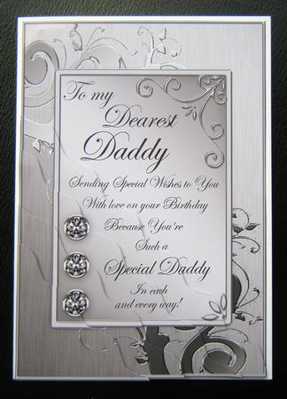 Daddy Birthday Metallic Greeting Corner Side Stacker by Charlie Angel