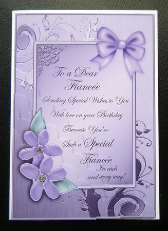Fiancee Birthday Quick Card Corner Side Stacker by Charlie Angel