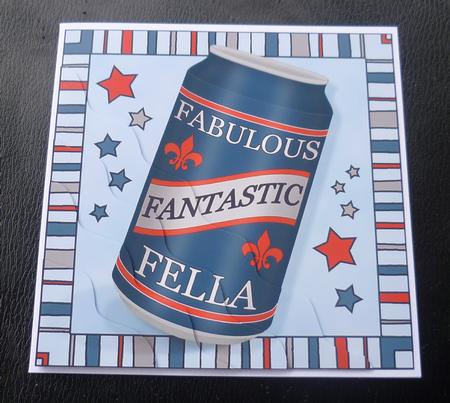 Fabulous Fella Beer Can Wavy Corner Side Stacker Topper by Charlie Angel
