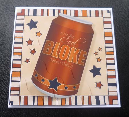 Cool Bloke Beer Can Wavy Corner Side Stacker Topper by Charlie Angel