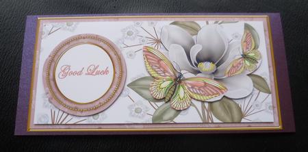 Pink Butterfly Good Luck Dl Decoupage Topper by Charlie Angel