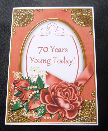 Dark Red Rose 70 Years Young! Oval 7x5in Step by Step by Charlie Angel