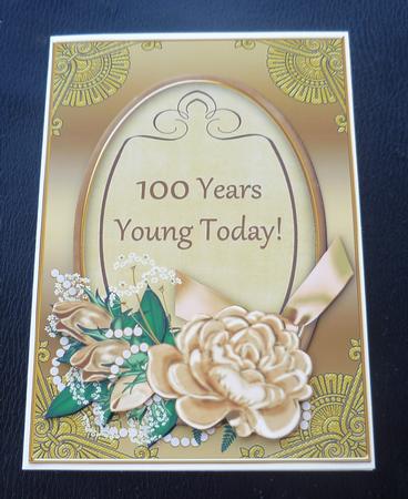 Coffee Gold Rose 100 Years Young! Oval 7x5in Step by Step by Charlie Angel