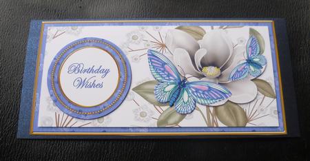 Blue Butterfly Birthday Wishes Dl Decoupage Topper by Charlie Angel