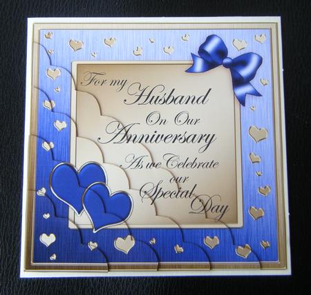 Husband Anniversary Scallop Corner Side Stacker Topper by Charlie Angel
