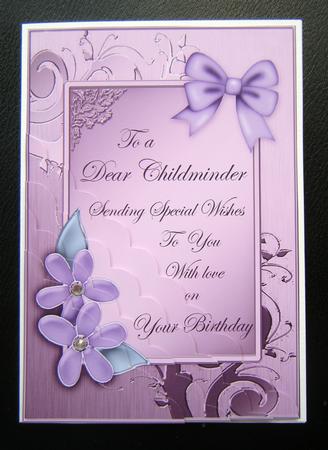 Childminder Birthday Quick Card Corner Side Stacker by Charlie Angel