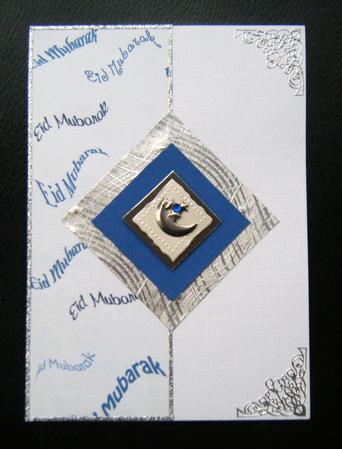 Eid Mubarak Background Paper Blue by Charlie Angel