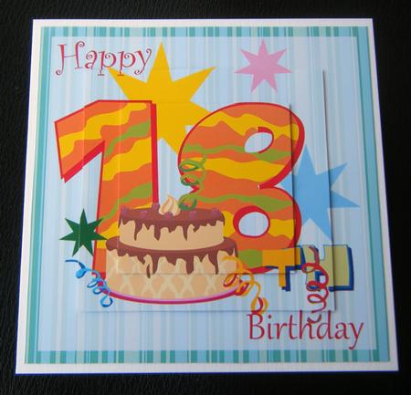 Bright Birthday Cake 18th Birthday Card by Charlie Angel