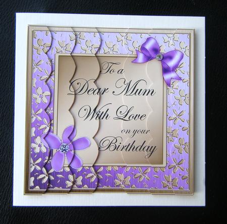 Floral Elegance Birthday Mum Scallop Side Stacker Topper by Charlie Angel