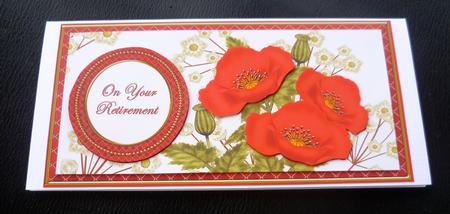 Red Poppies Retirement Dl Decoupage Topper by Charlie Angel